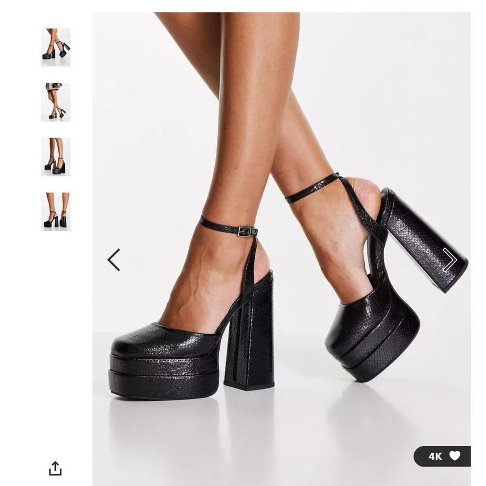 Versace style Black Platform Heels